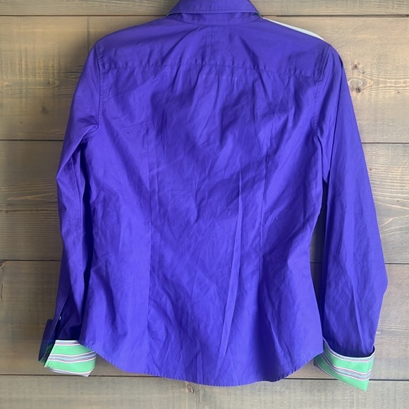 Ralph Lauren black label purple cotton button front oxford fitted shirt - Picture 2 of 9